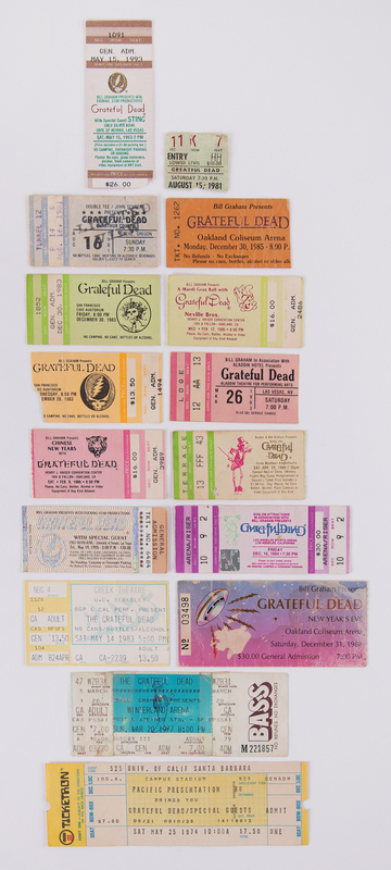 Lot 429 Grateful Dead Collection of (100) Concert Tickets and Ticket Stubs (1974–1995)
