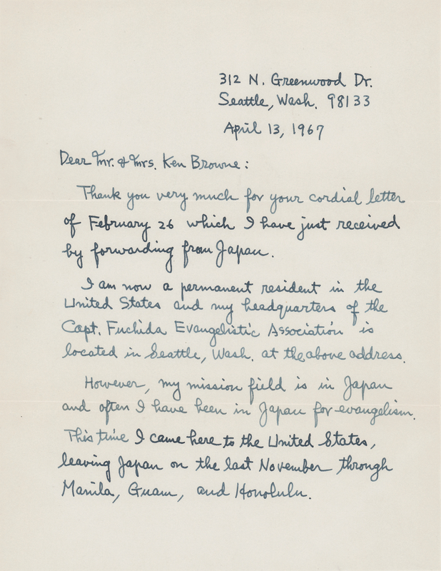 Lot 165 Mitsuo Fuchida Autograph Letter Signed on 