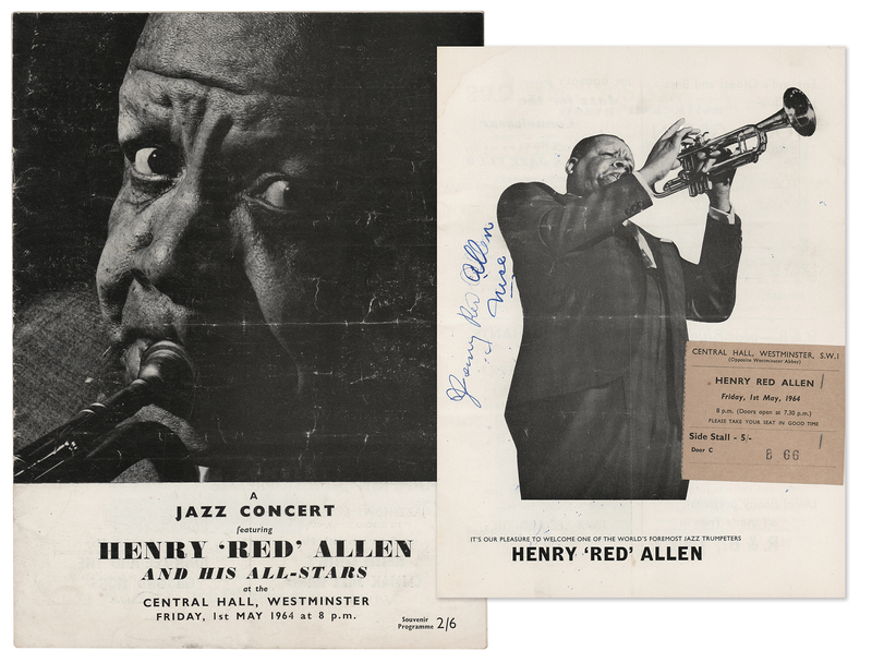 Lot 401 Henry 'Red' Allen Signed 1964 Program (Central Hall, Westminster)