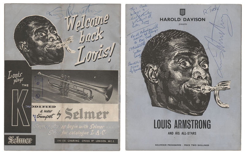 Lot 402 Louis Armstrong Twice-Signed 1959 UK Tour Program