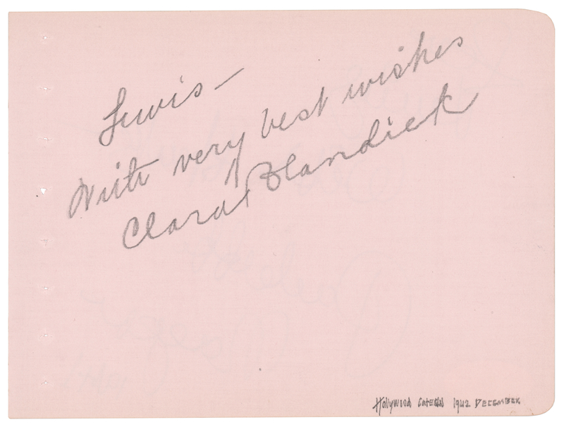Lot 562 Wizard of Oz: Clara Blandick Signature