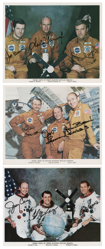 Lot 196 Skylab (3) Crew-Signed Photographs