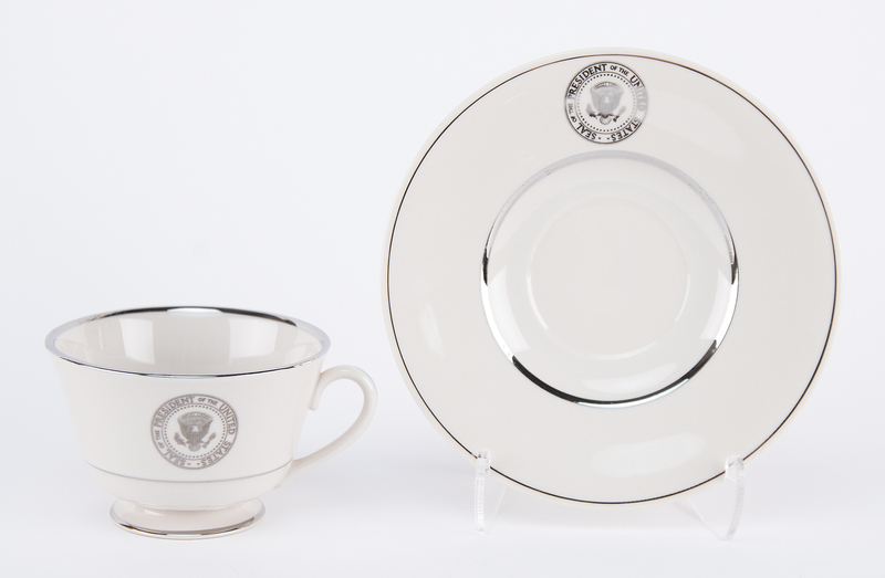 Lot 40 Lyndon B. Johnson and Richard Nixon White House China: Teacup and Saucer