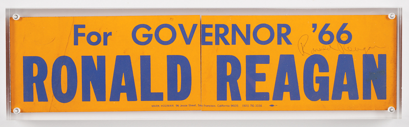 Lot 56 Ronald Reagan Signed Bumper Sticker: 