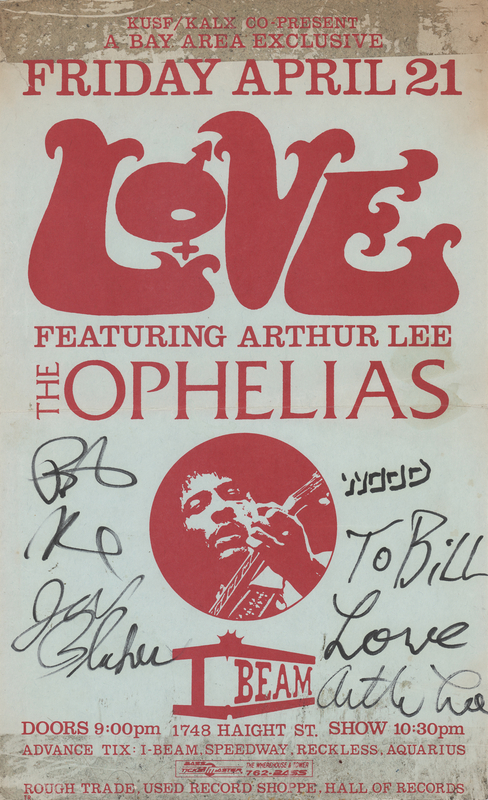 Lot 461 Love and Arthur Lee Signed 1989 Mini Poster (8.5˝ x 14˝)