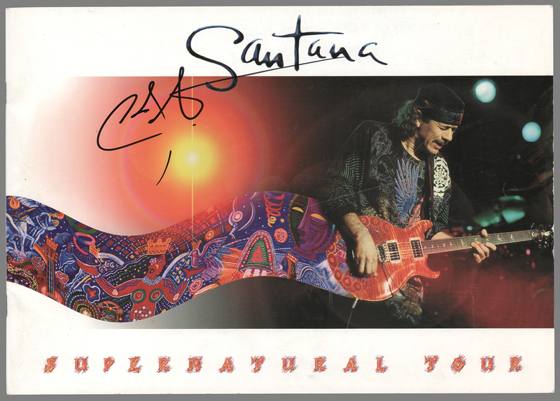 Lot 488 Carlos Santana Signed 'Supernatural Tour' Program