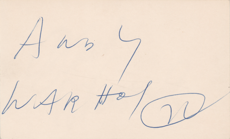Lot 234 Andy Warhol Early Signature