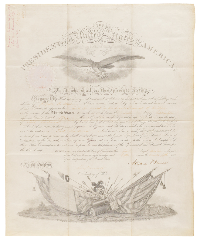 Lot 6 Millard Fillmore Document Signed as President - Appointing the Grandson of Revolutionary War Officer Benjamin Nones