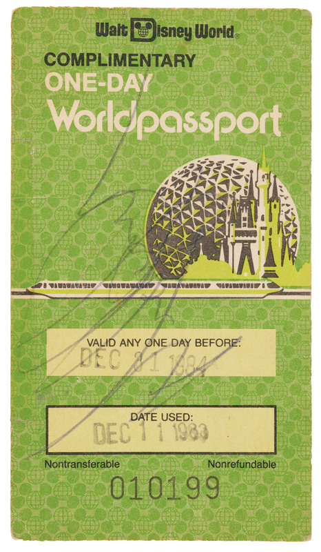 Lot 504 Michael Jackson Signed 1983 Walt Disney World 'Worldpassport' - Obtained During Production of Captain EO