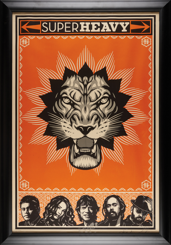 Lot 478 Rolling Stones: Mick Jagger Signed 'SuperHeavy' Lithograph by Shepard Fairey (Ltd. Ed. #29/500) - 23.5˝ x 35.5˝