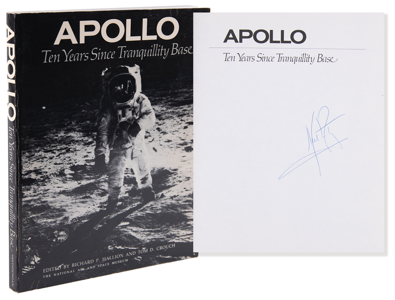 Lot 185 Neil Armstrong Signed Book - Apollo: Ten Years Since Tranquility Base