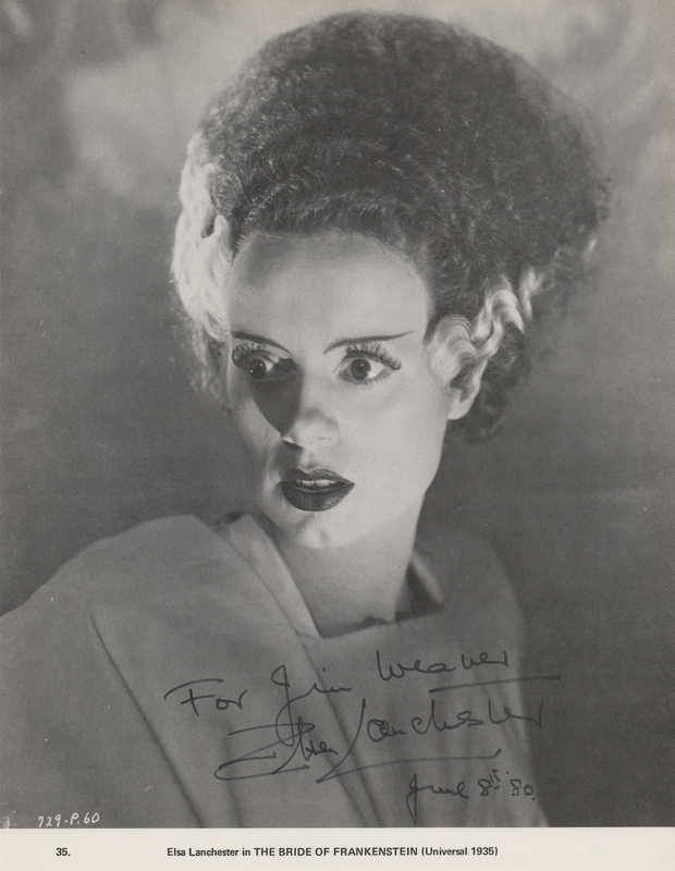 Lot 533 Elsa Lanchester Signed Photograph as Bride of Frankenstein