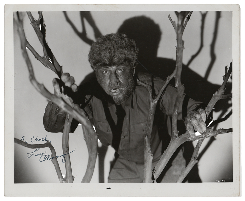 Lot 508 Lon Chaney, Jr. Signed Photograph as The Wolf Man