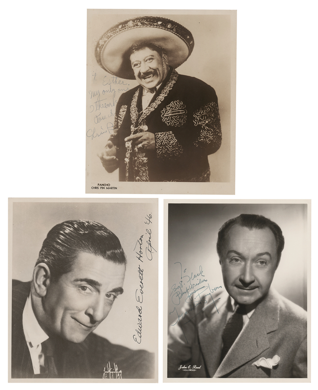 Lot 525 Character Actors (3) Signed Photographs - Cris-Pin Martin, Edward Everett Horton, and Franklin Pangborn