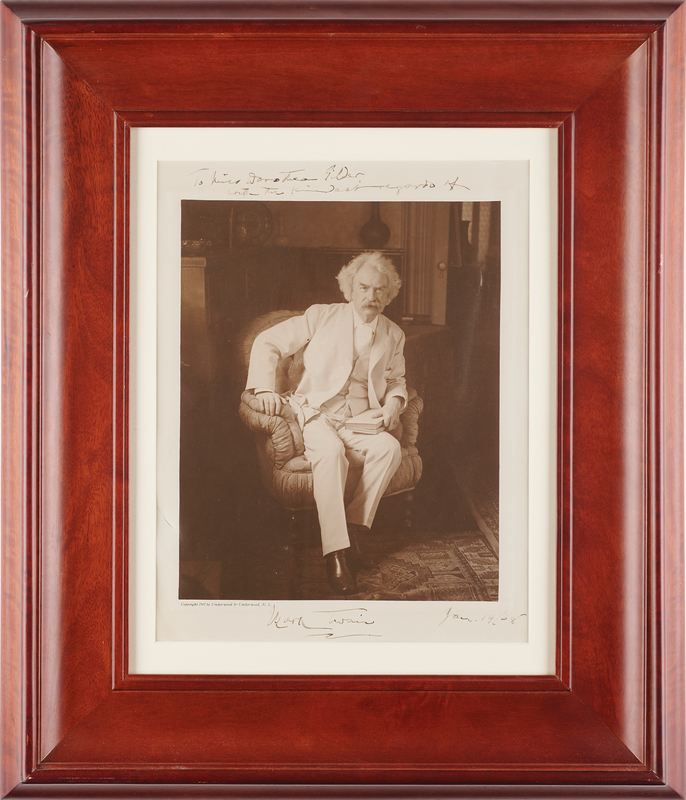 Lot 240 Samuel L. Clemens Signed Oversized Photograph