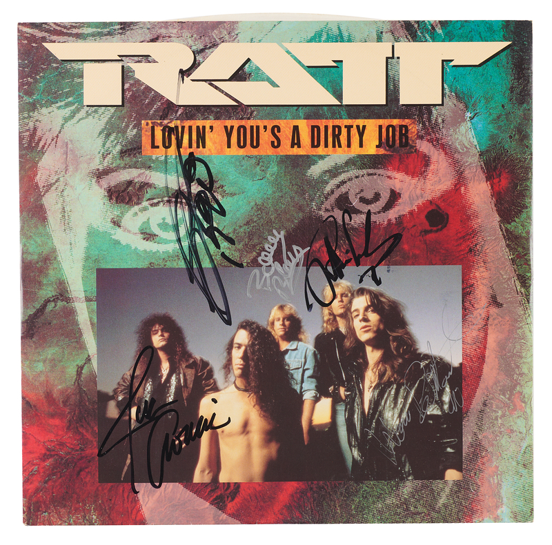Lot 475 Ratt Signed 12˝ Single - Lovin' You's a Dirty Job