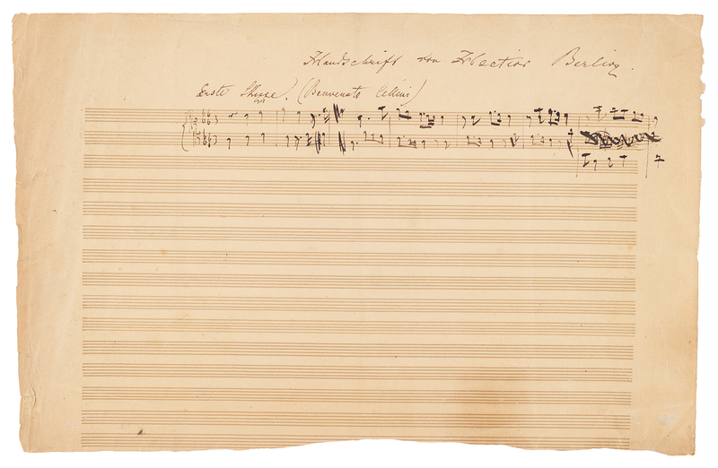 Lot 341 Hector Berlioz Handwritten Musical Sketchleaf from Benvenuto Cellini