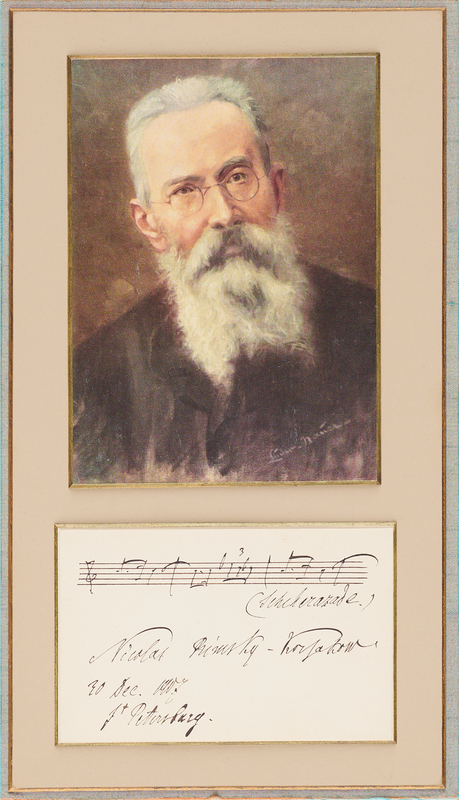 Lot 358 Nikolai Rimsky-Korsakov Autograph Musical Quotation Signed - 