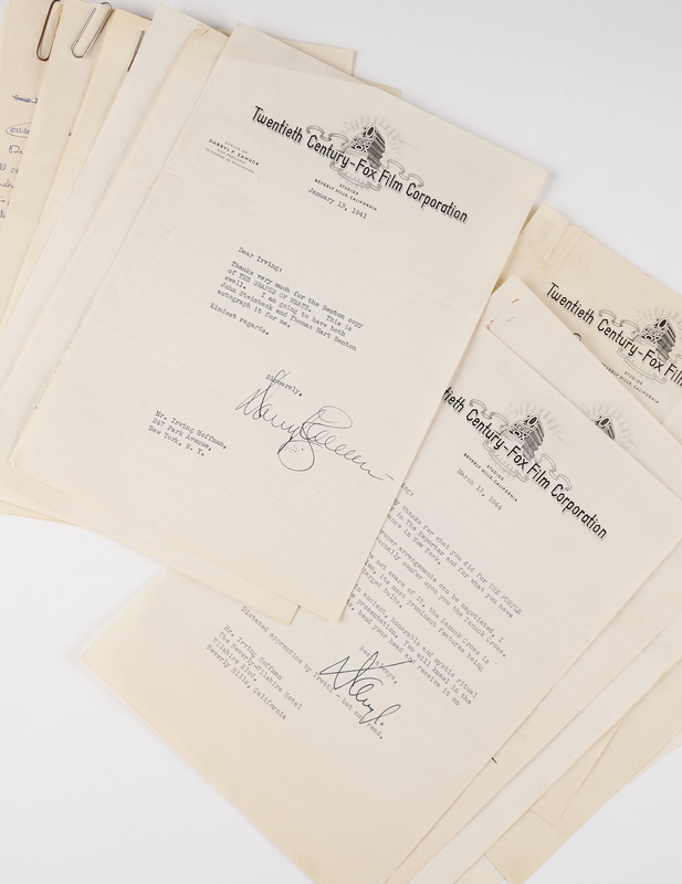 Lot 564 Darryl F. Zanuck Collection of (14) Typed Letters Signed