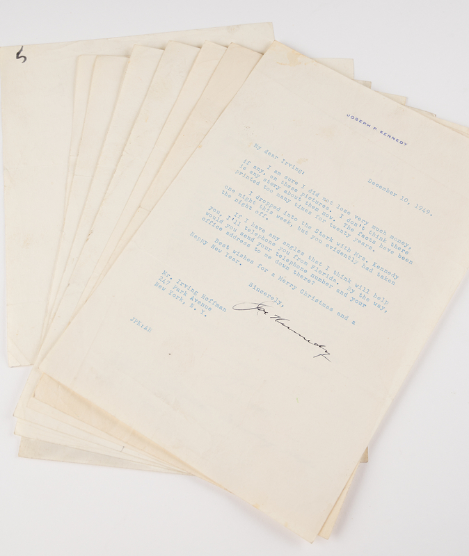 Lot 138 Joseph P. Kennedy (8) Typed Letters Signed