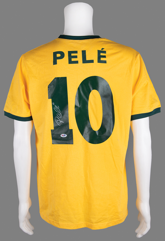 Lot 576 Pele Signed Soccer Jersey