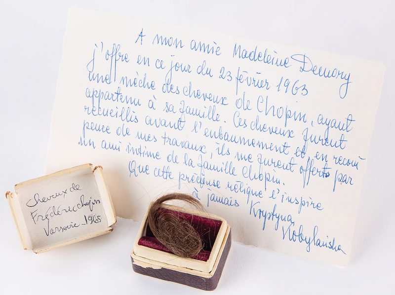 Lot 345 Frédéric Chopin Lock of Hair Preserved by His Family and Presented by Leading Chopin Scholar Krystyna Kobylanska