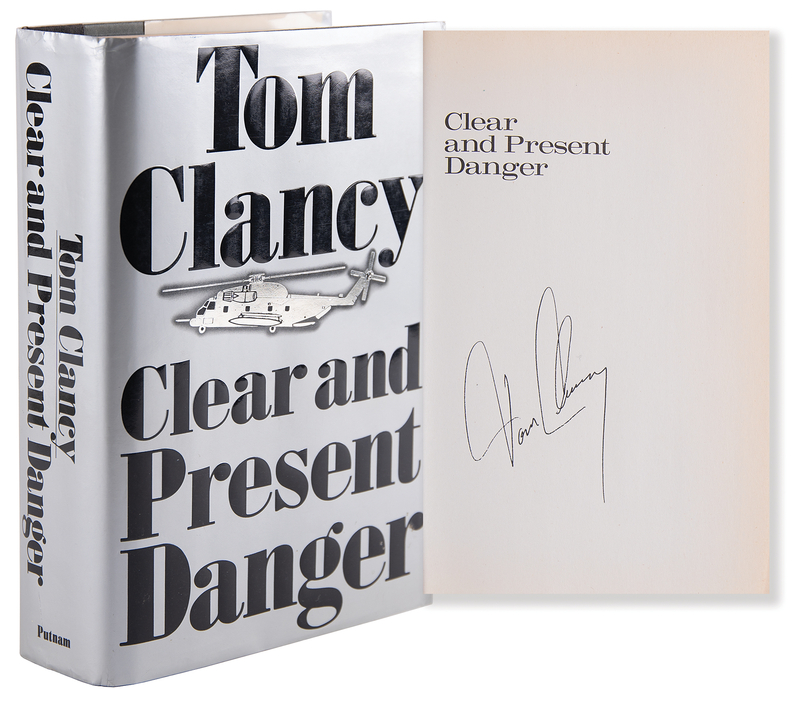 Lot 277 Tom Clancy Signed Book - Clear and Present Danger