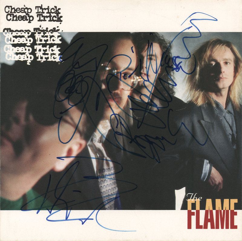 Lot 413 Cheap Trick Signed 45 RPM Record Sleeve - The Flame