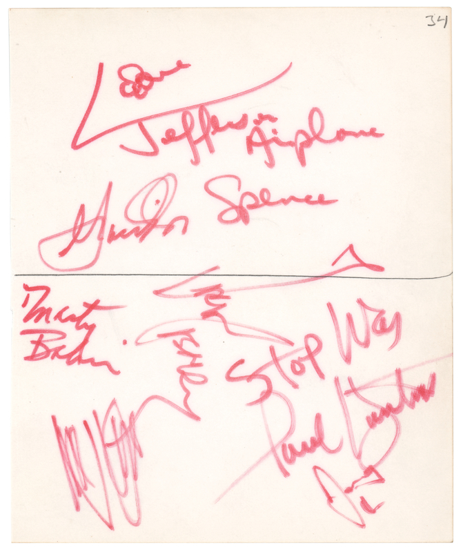 Lot 449 Jefferson Airplane Signatures