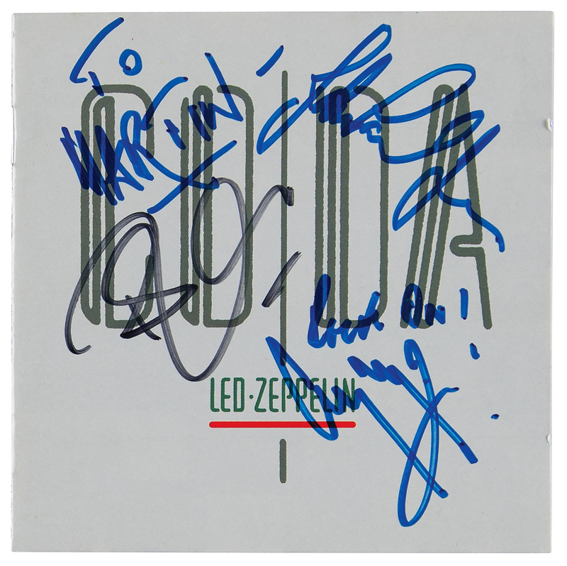 Lot 382 Led Zeppelin: Page, Plant, and Jones Signed CD - Coda