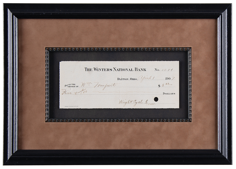 Lot 173 Wilbur Wright Signed Check for the 