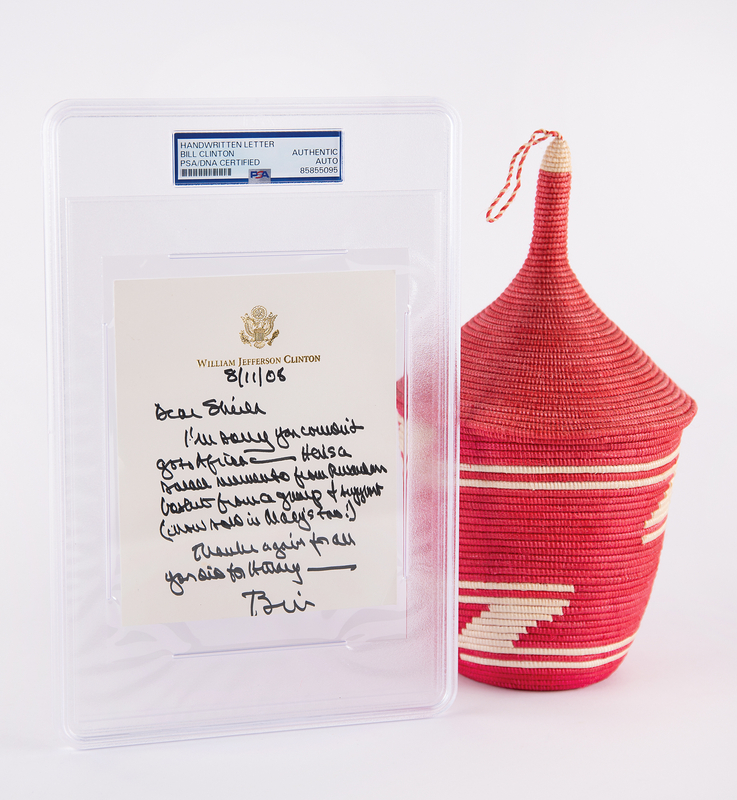 Lot 27 Bill Clinton Autograph Letter Signed and Rwandan Basket Gift to Congresswoman Sheila Jackson Lee