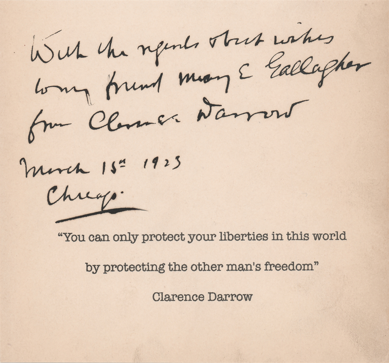 Lot 127 Clarence Darrow Signature