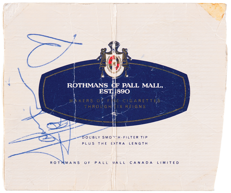 Lot 381 Janis Joplin Signed Rothmans of Pall Mall Cigarette Pack