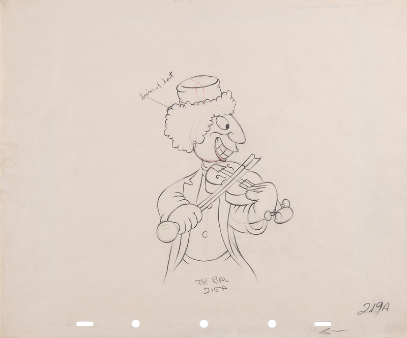 Lot 672 Harpo Marx production drawing from Mother Goose Goes Hollywood