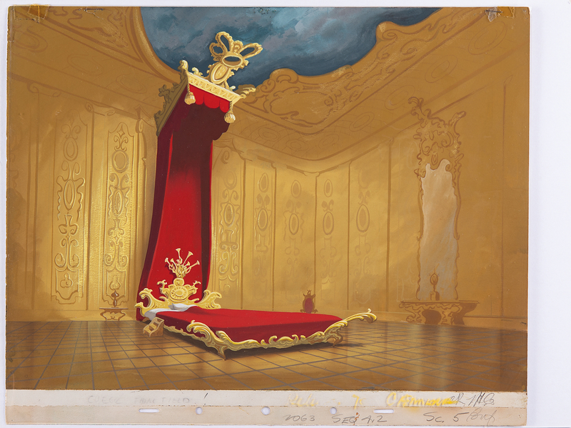 Lot 633 King's royal bedroom original production background from Cinderella
