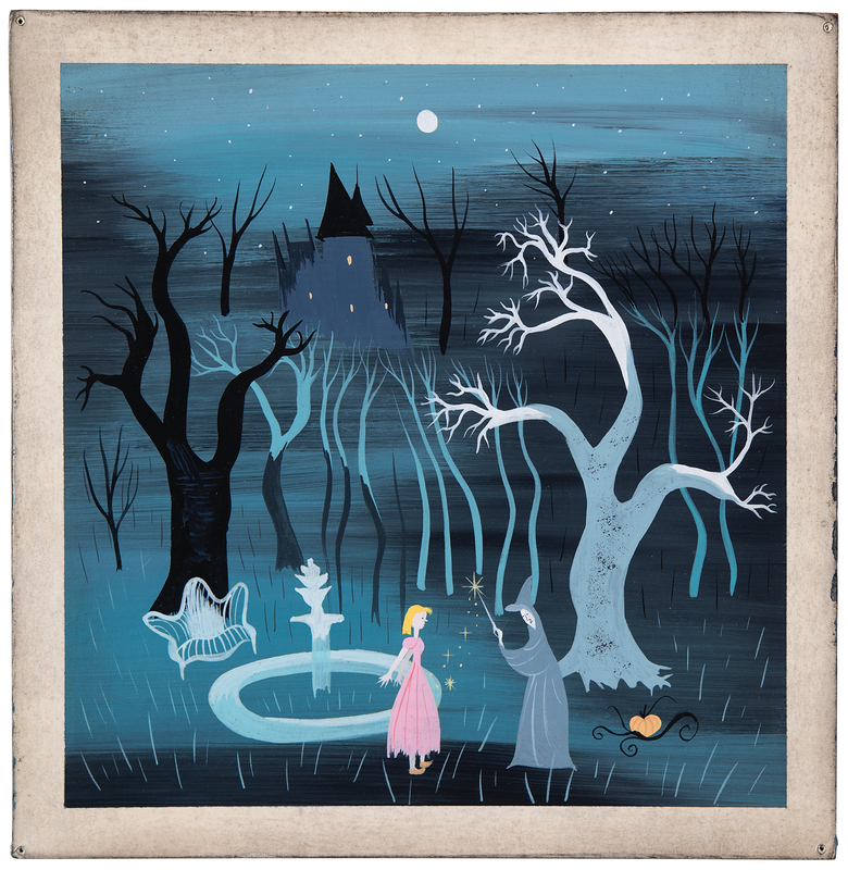 Lot 648 Mary Blair concept painting of Cinderella and Fairy Godmother from Cinderella