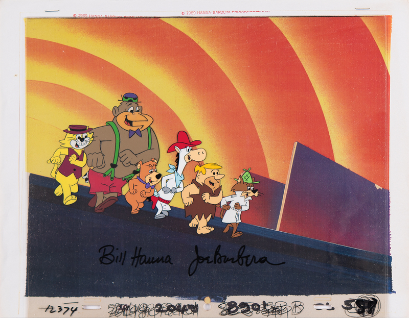Lot 717 Bill Hanna and Joe Barbera signed production cels from Hanna-Barbera's 50th: A Yabba Dabba Doo Celebration