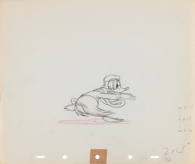 Lot 665 Donald Duck production drawing from Hawaiian Holiday