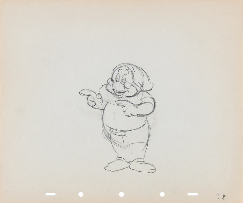 Lot 667 Doc production drawing from Snow White and the Seven Dwarfs