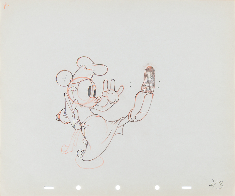 Lot 671 Mickey Mouse production drawing from Mickey's Trailer