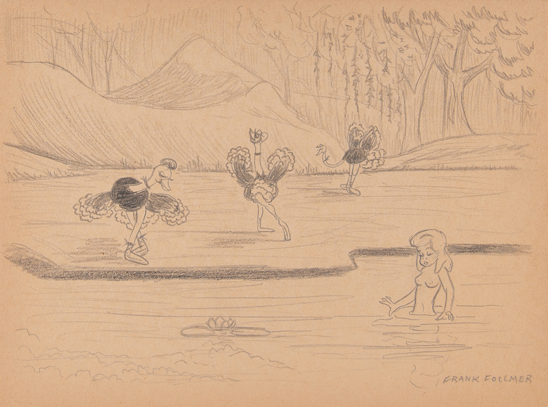 Lot 677 Frank Follmer 'Pastoral Symphony' concept drawing for Fantasia