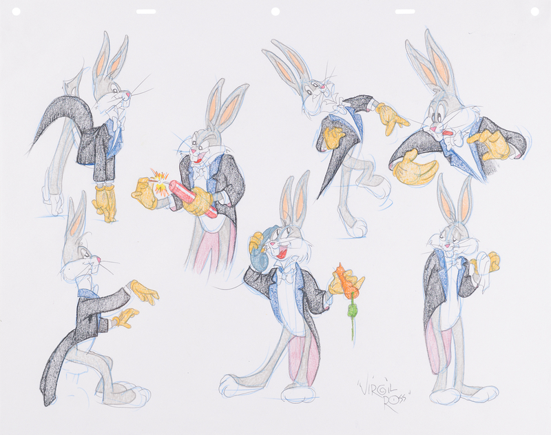Lot 705 Virgil Ross Original Model Drawing of Bugs Bunny