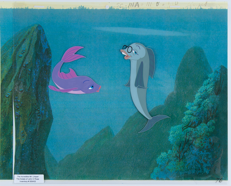 Lot 693 Mr. Limpet and Ladyfish production cel from The Incredible Mr. Limpet