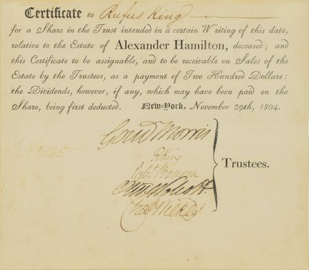 Lot #76 Alexander Hamilton Estate Document - Image 2