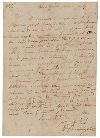 Lot #1 James Monroe Docketed Letter by Edward Carrington, Reclaiming Money Owed by an Associate of Haym Salomon - Image 1