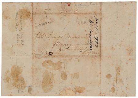 Lot #1 James Monroe Docketed Letter by Edward Carrington, Reclaiming Money Owed by an Associate of Haym Salomon - Image 2