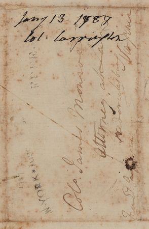Lot #1 James Monroe Docketed Letter by Edward