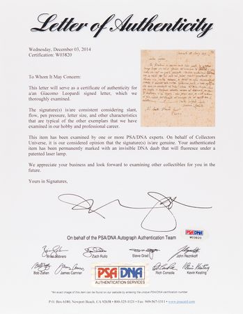 Lot #256 Giacomo Leopardi Autograph Letter Signed on Poetry, Sending His 