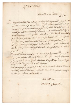 Lot #141 Monaldo Leopardi Letter Signed
